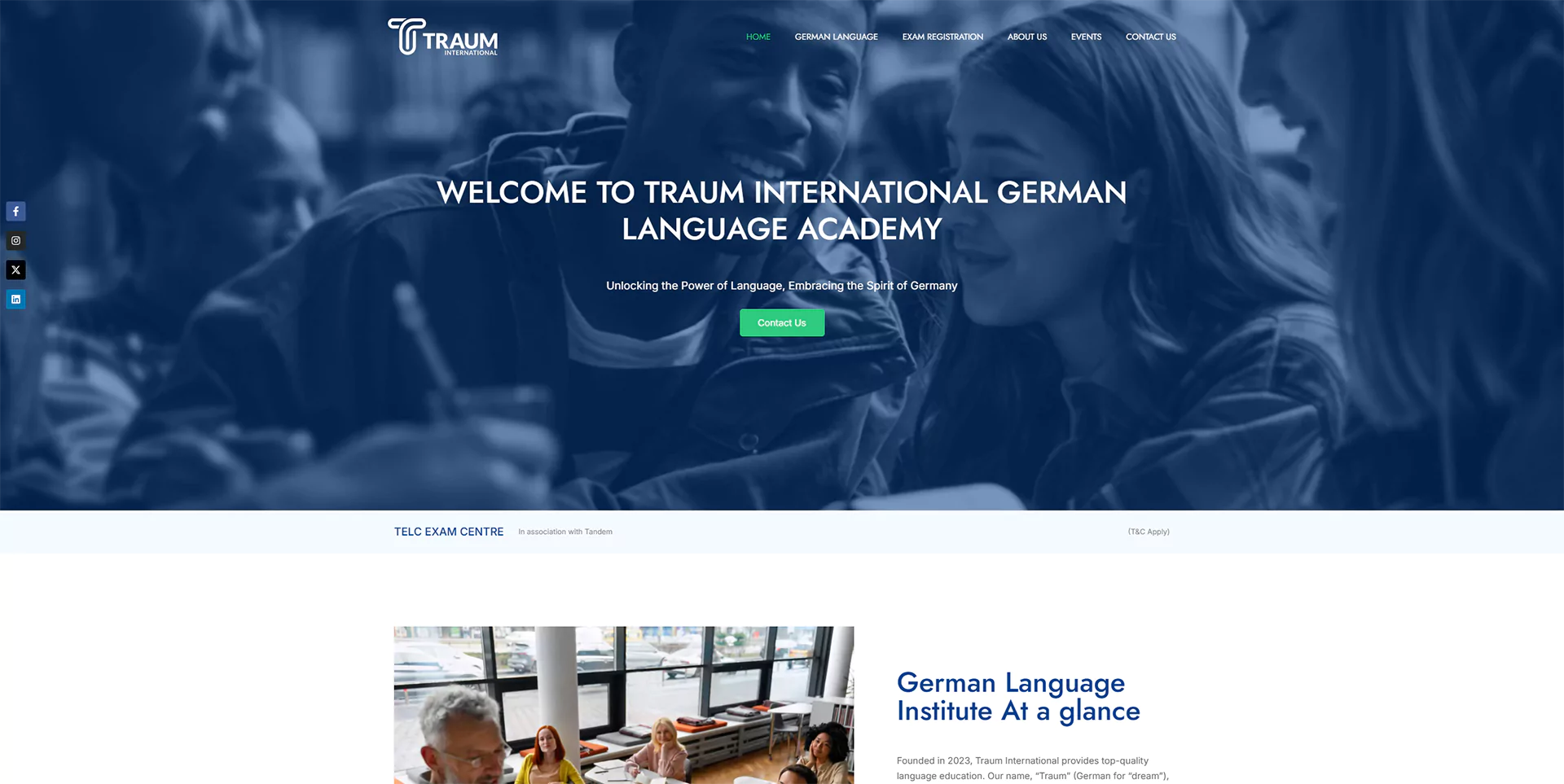 Traum International website image